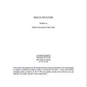 Back To The Future 1 Movie Script