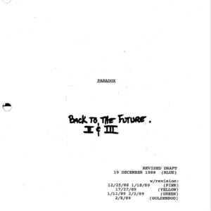 Back To The Future 2 and 3 Movie Scripts