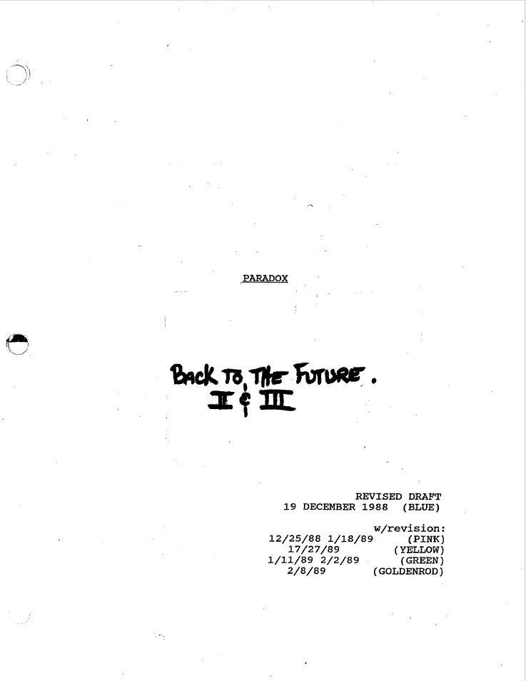 Back To The Future 2 and 3 Movie Scripts