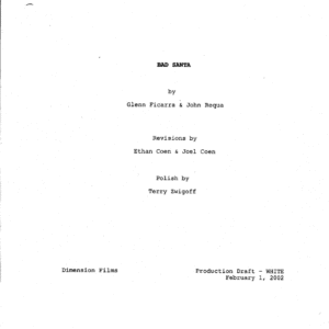 Bad Santa Movie Script