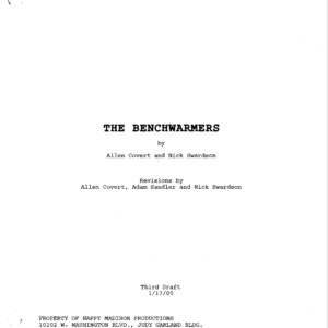 Benchwarmers Movie Script