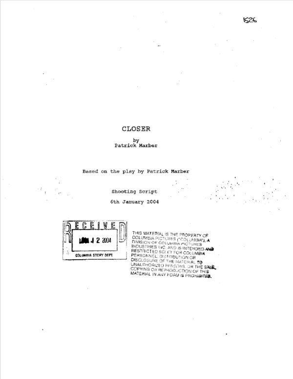 Closer Movie Script