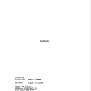 El Dorado Movie Script