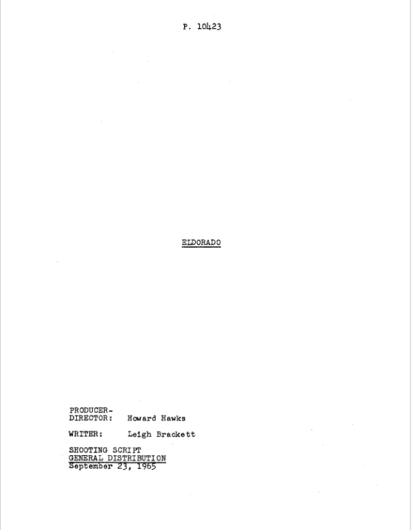 El Dorado Movie Script