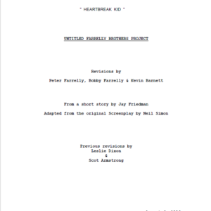 Heartbreak Kid Movie Script