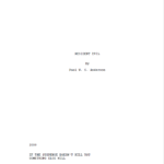 Resident Evil Movie Script
