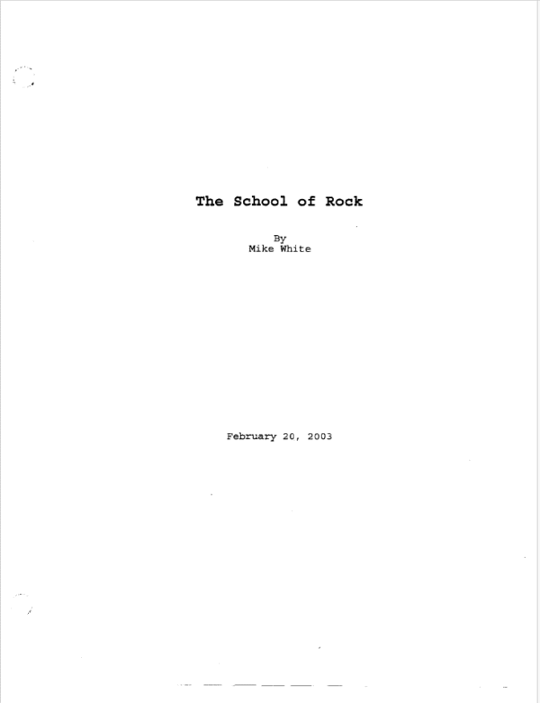 School of Rock Movie Script
