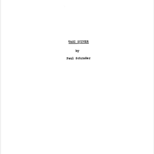 Taxi Driver Movie Script