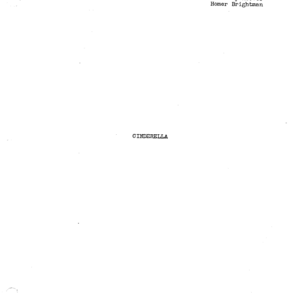 Cinderella Disney Animated Movie Script 1947