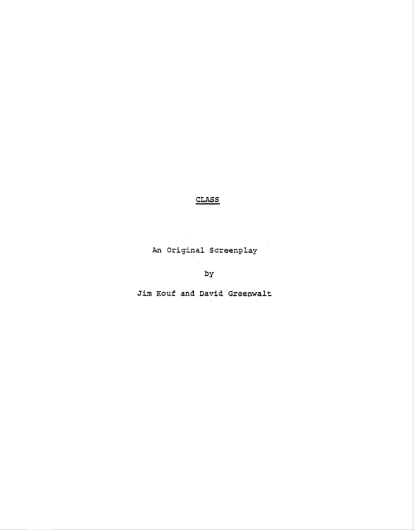 Class Movie Script