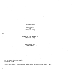 Desperation Movie Script