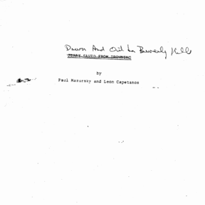 Down and Out In Beverly Hills Movie Script