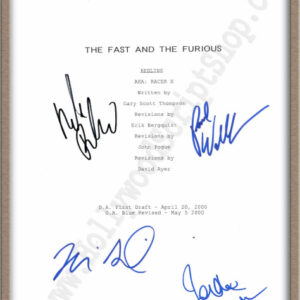 Fast and the Furious Signed Script