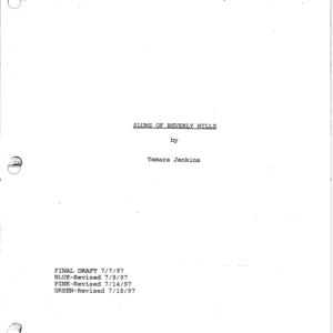 Slums of Beverly Hills Movie Script