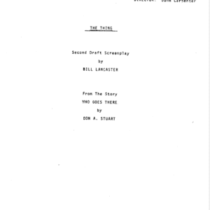 The Thing Movie Script