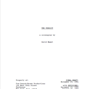 The Verdict Movie Script