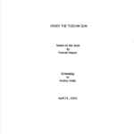 Under The Tuscan Sun Movie Script