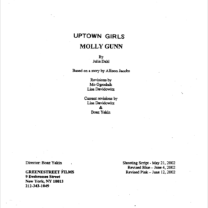 Uptown Girls Movie Script