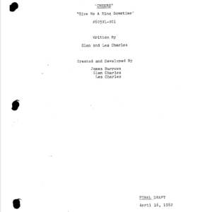 Cheers TV Scripts