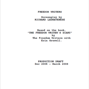 Freedom Writers Movie Script