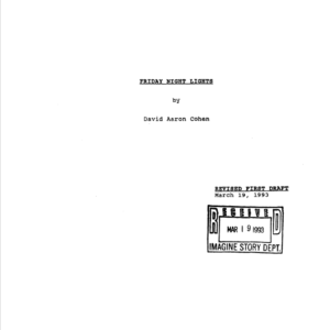 Friday Night Lights Movie Script