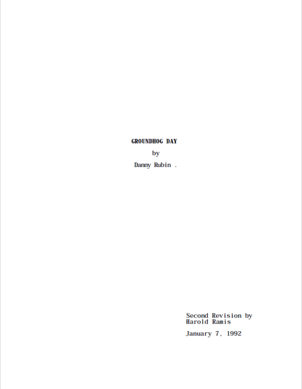Groundhog Day Movie Script