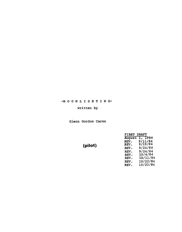 Moonlighting TV Scripts