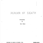 Murder By Death Movie Script