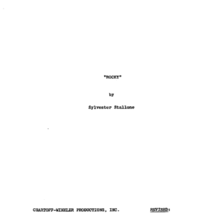 Rocky Movie Script
