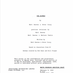 The Batman (2022) Movie Script