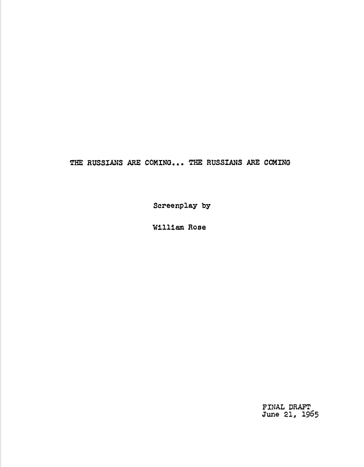 The Russians Are Coming Movie Script