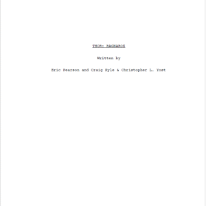 Thor Ragnarock Movie Script