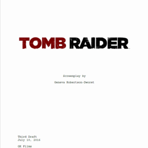 Tomb Raider 2018 Movie Script