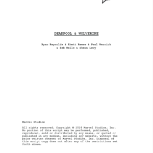 Deadpool & Wolveine Movie Script