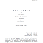 Nosferatu 2024 Movie Script