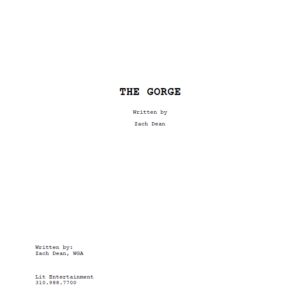Gorge, The Movie Script